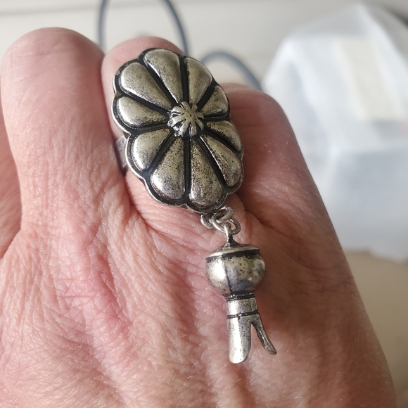 Boho Hippie gypsy concho squash Blossom Charm ring - Picture 9 of 9